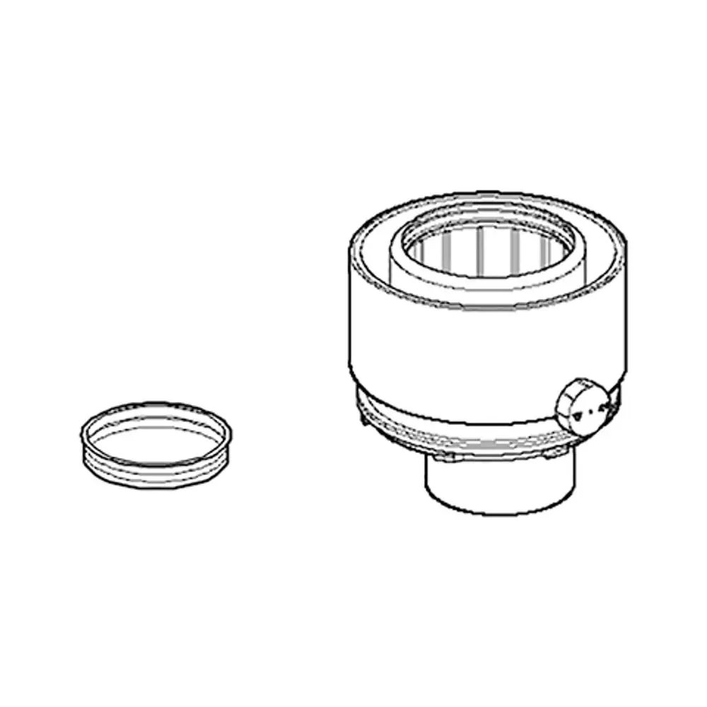Doppelwandiger Reduzieradapter von Daikin mit zwei Anschlussöffnungen, dargestellt in einer schematischen Ansicht.